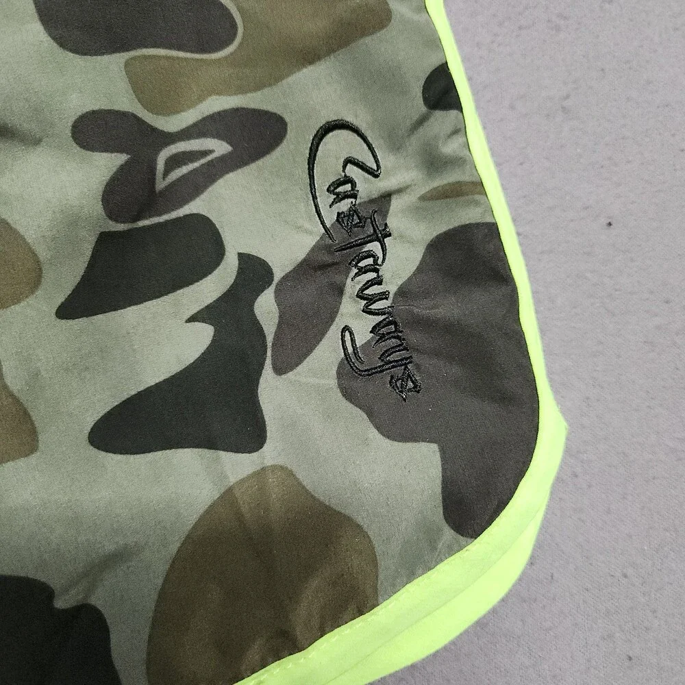 Castaways Mens Board Swim Trunks 2Xl 38 Camo Neon Yellow Polyester 140